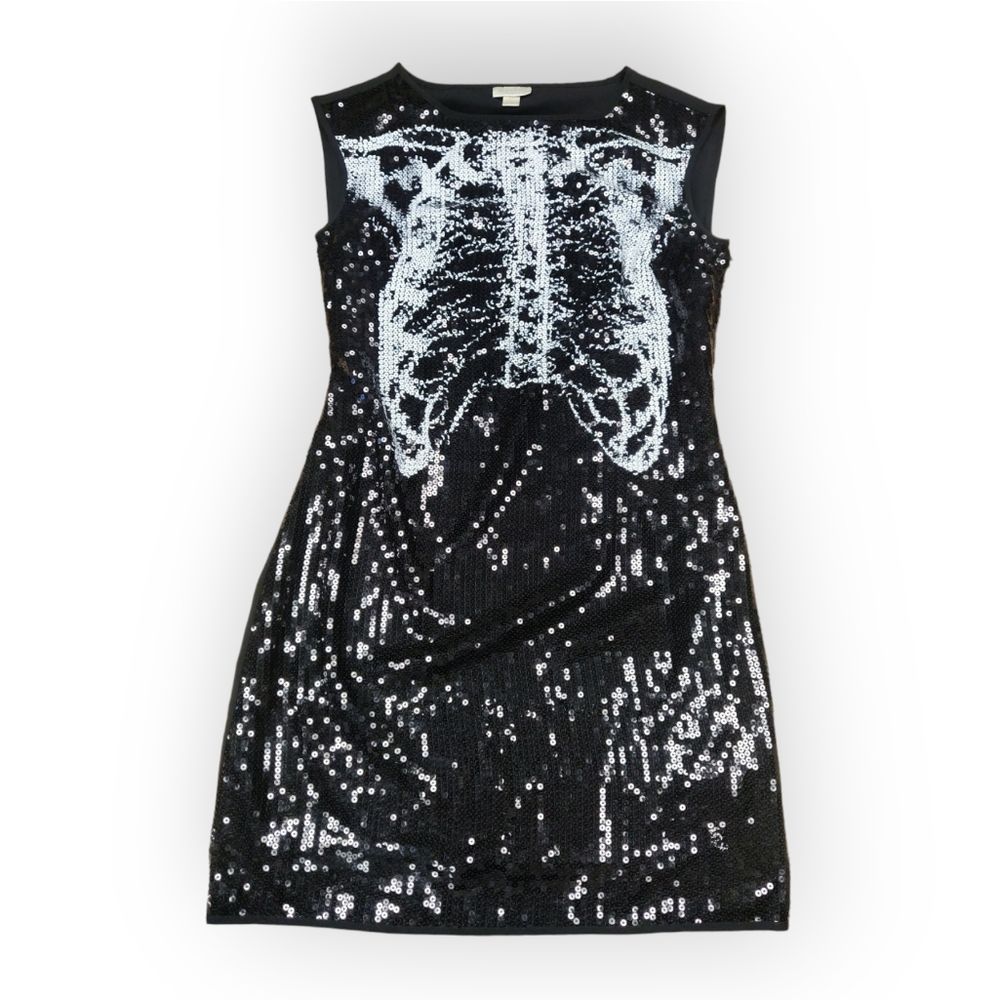 Rodarte Black and Silver Sequin Mini Dress